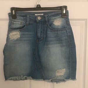 Mudd Distressed Denim Skirt Size 1 #603